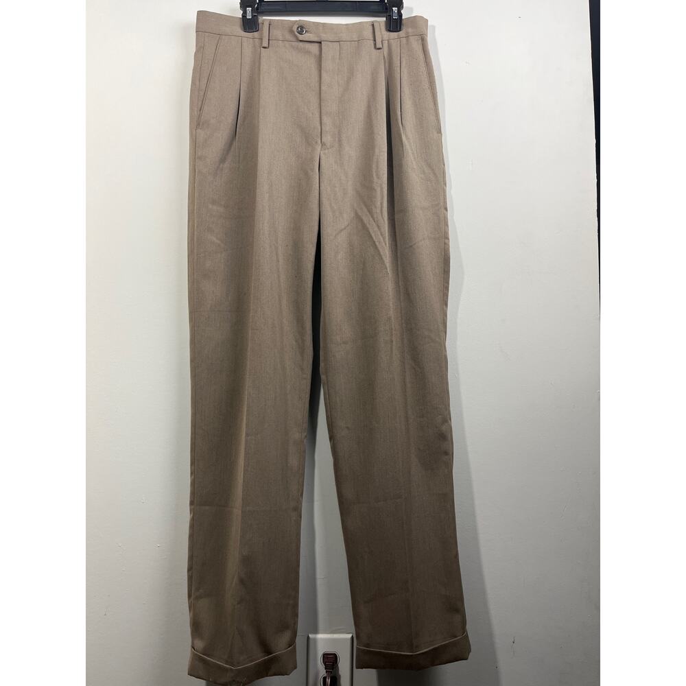 Vintage Braggi by Louis Raphael Men's Dress Pants Size 34x34 Brown